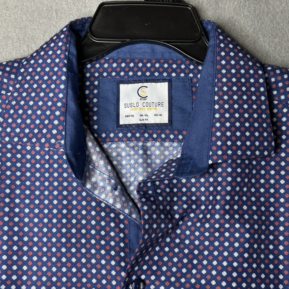 Suslo Couture Mens Button‎ Down Casual Shirt Size 2XL Amazing Fabric Quality